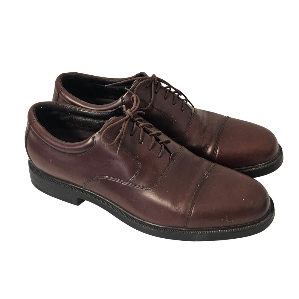 12M Rockport Dress Oxford Mens Brown Leather lace up Shoes